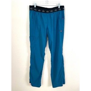 Koi Lite Womens Large Slim Fit Mechanical Stretch Scrub Pants Caribbean blue